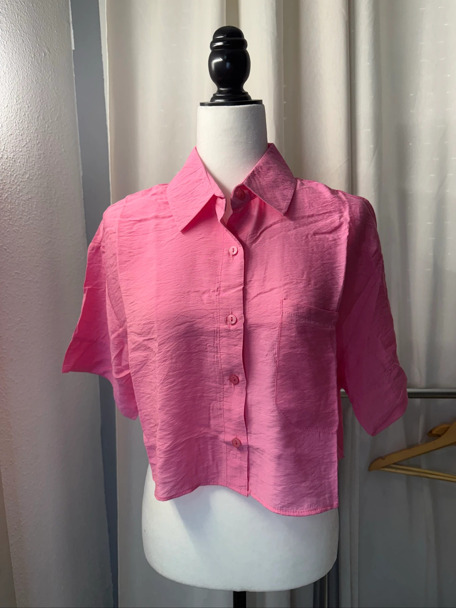 Camisa manga corta color rosa